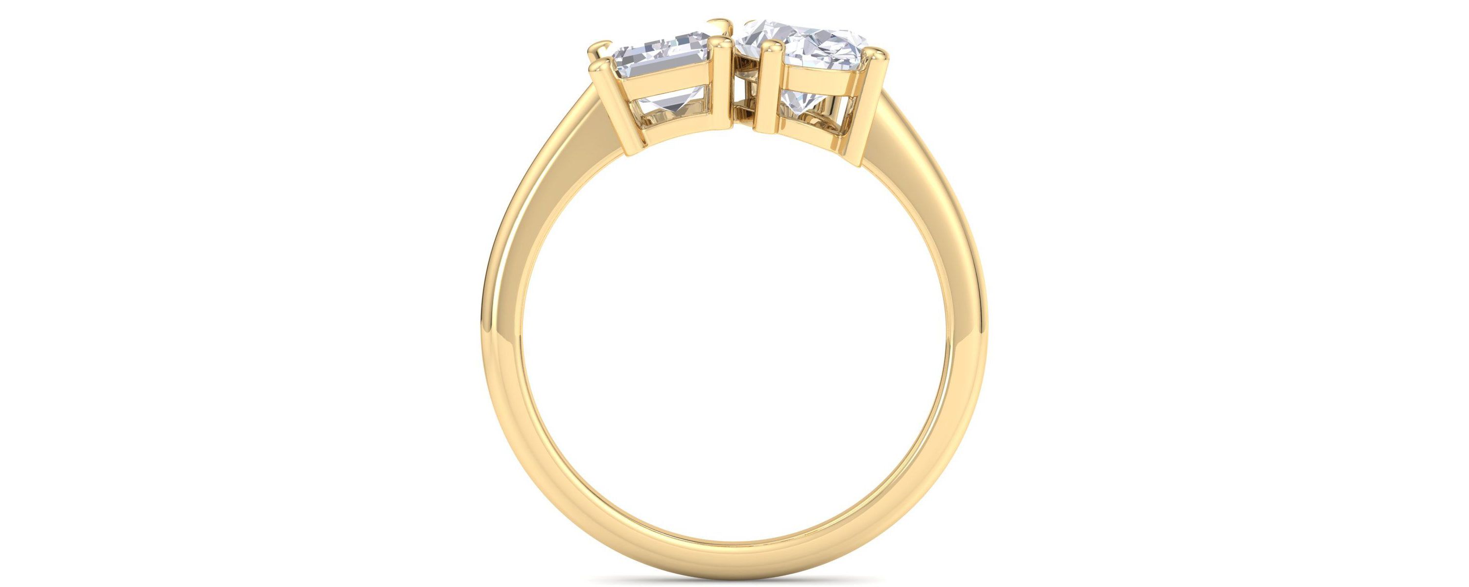 Lab Created 2 ct. t.w. Lab Grown Diamond Toi Et Moi Ring, Emerald-Oval, In 14K Gold