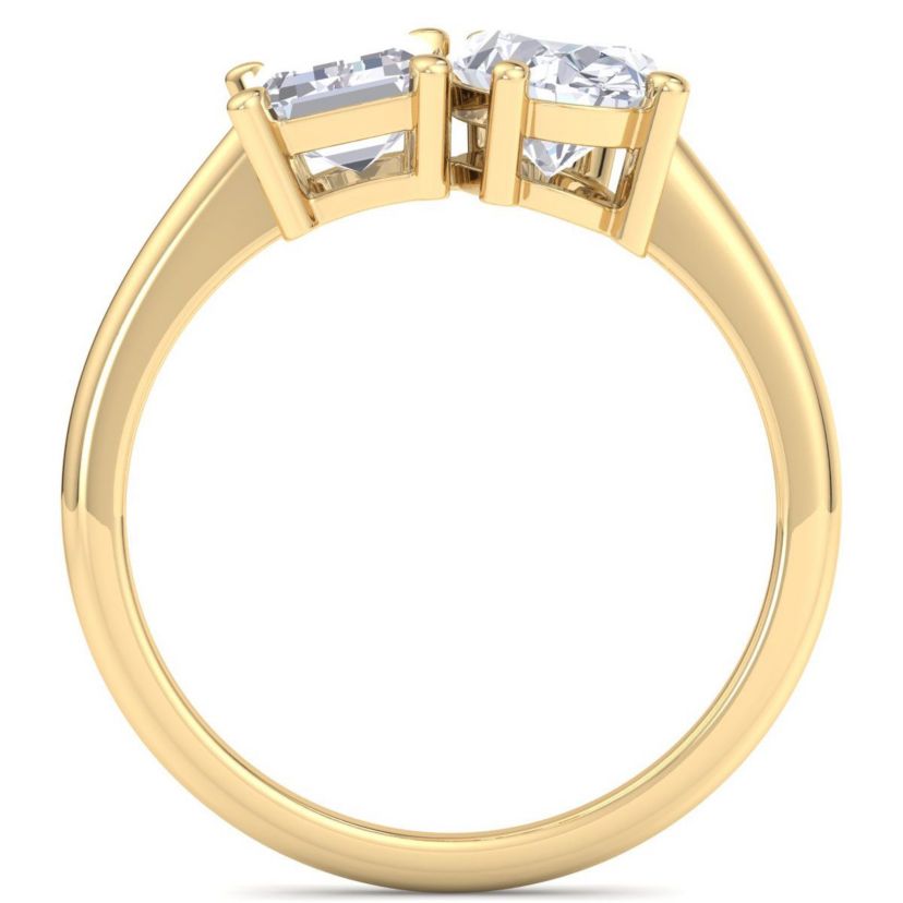 Lab Created 2 ct. t.w. Lab Grown Diamond Toi Et Moi Ring, Emerald-Oval, In 14K Gold