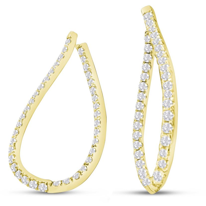 Lab Created 3 ct. t.w. Lab Grown Diamond Inside Out Twisted Earrings In 14 Karat Gold