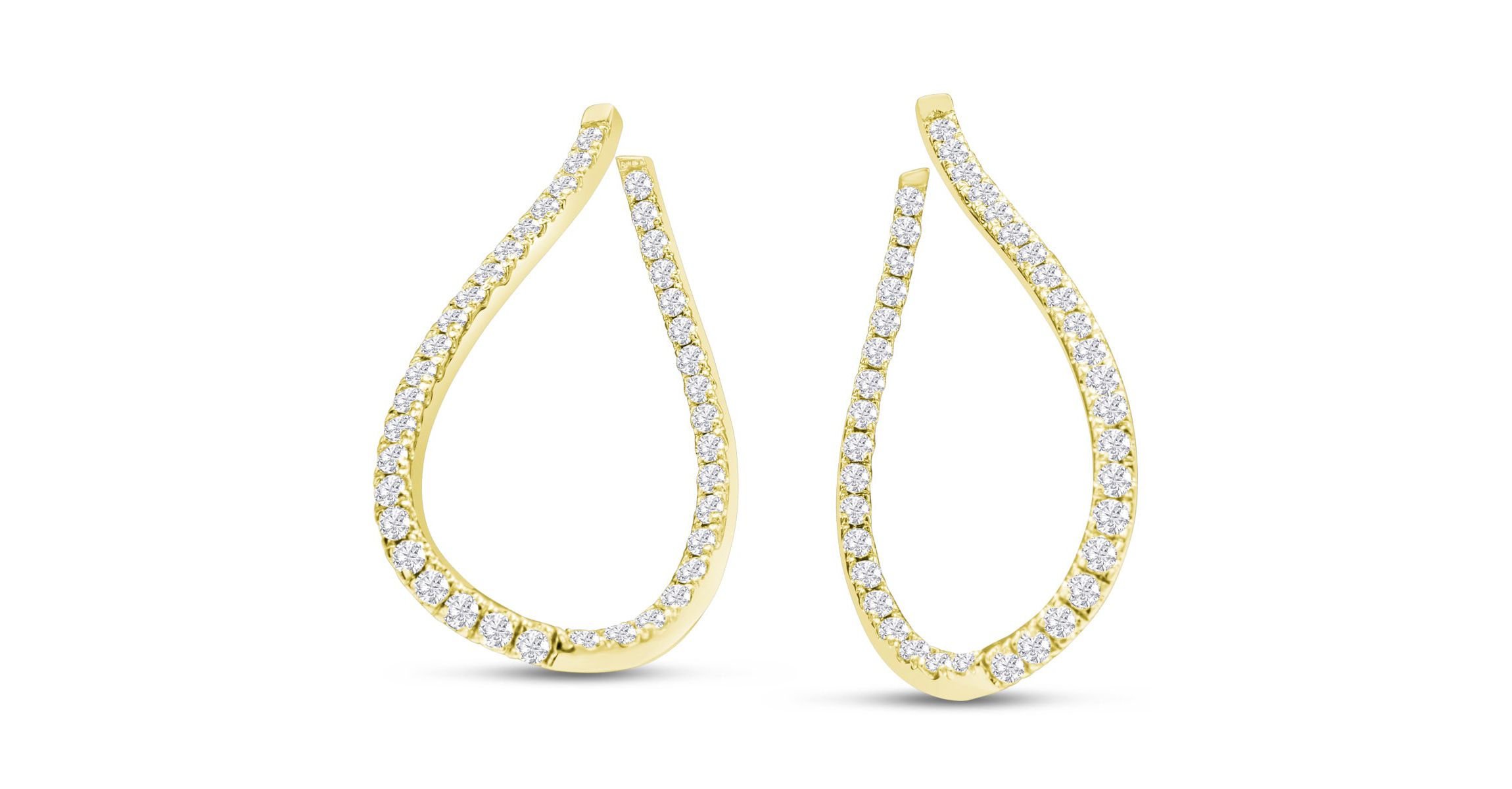 Lab Created 3 ct. t.w. Lab Grown Diamond Inside Out Twisted Earrings In 14 Karat Gold