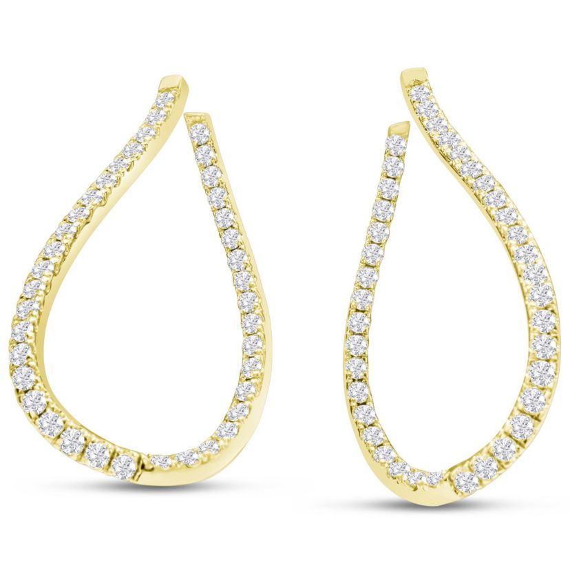 Lab Created 3 ct. t.w. Lab Grown Diamond Inside Out Twisted Earrings In 14 Karat Gold