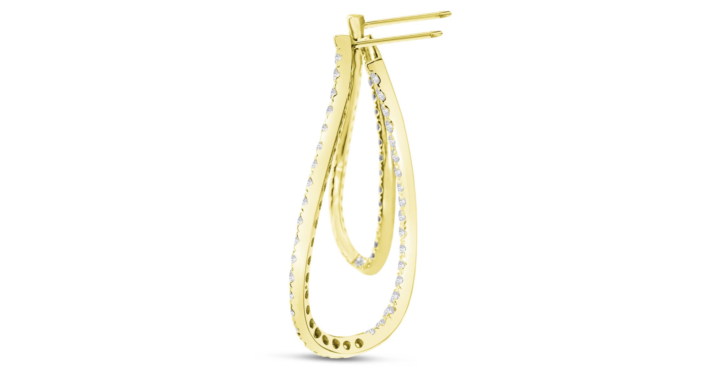 Lab Created 3 ct. t.w. Lab Grown Diamond Inside Out Twisted Earrings In 14 Karat Gold