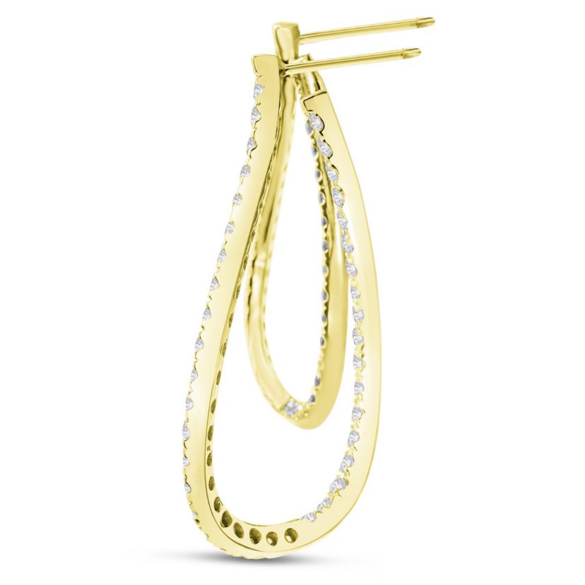 Lab Created 3 ct. t.w. Lab Grown Diamond Inside Out Twisted Earrings In 14 Karat Gold