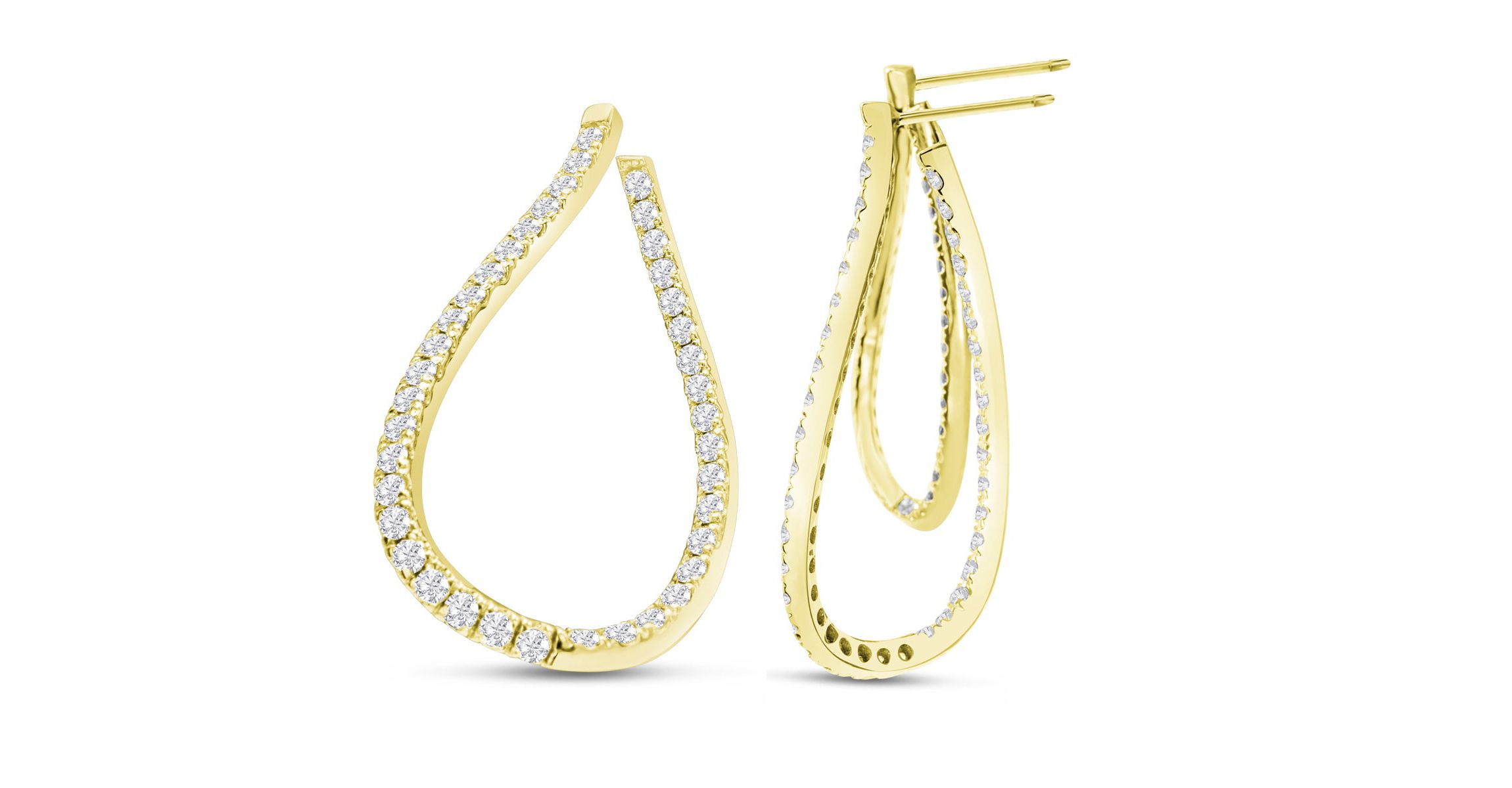 Lab Created 3 ct. t.w. Lab Grown Diamond Inside Out Twisted Earrings In 14 Karat Gold