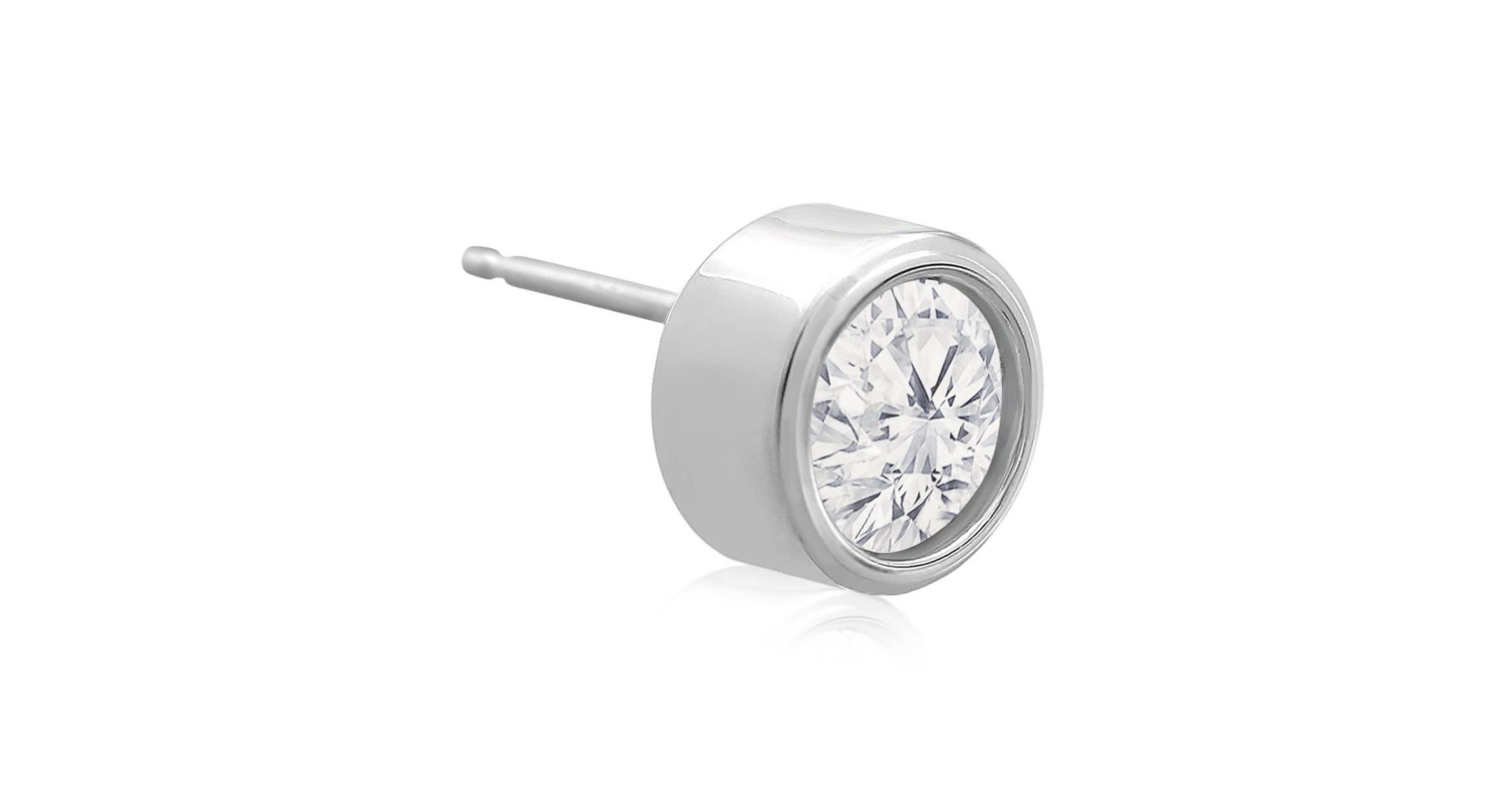Lab Created 2 ct. t.w. Bezel Set Lab Grown Diamond Stud Earrings In 14 Karat Gold