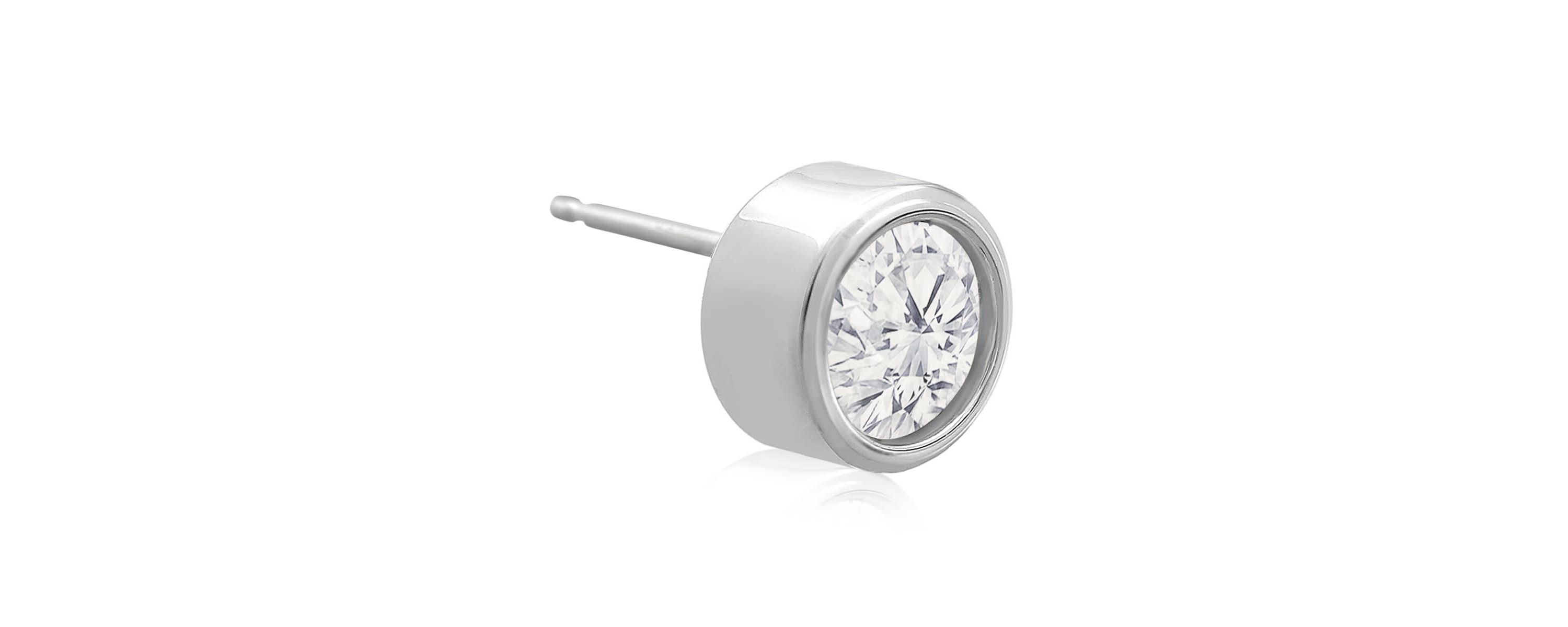 Lab Created 2 ct. t.w. Bezel Set Lab Grown Diamond Stud Earrings In 14 Karat Gold