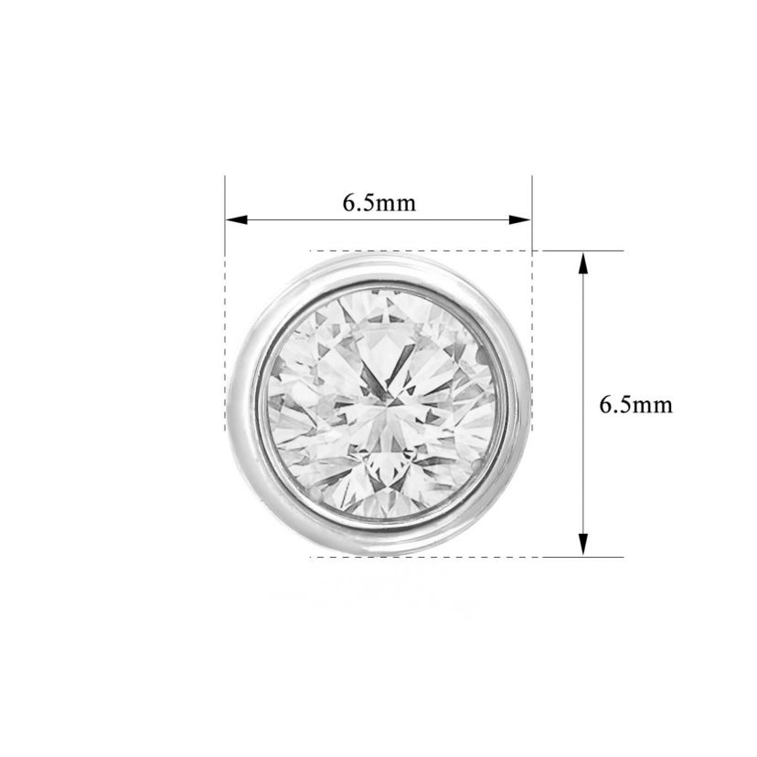 Lab Created 2 ct. t.w. Bezel Set Lab Grown Diamond Stud Earrings In 14 Karat Gold
