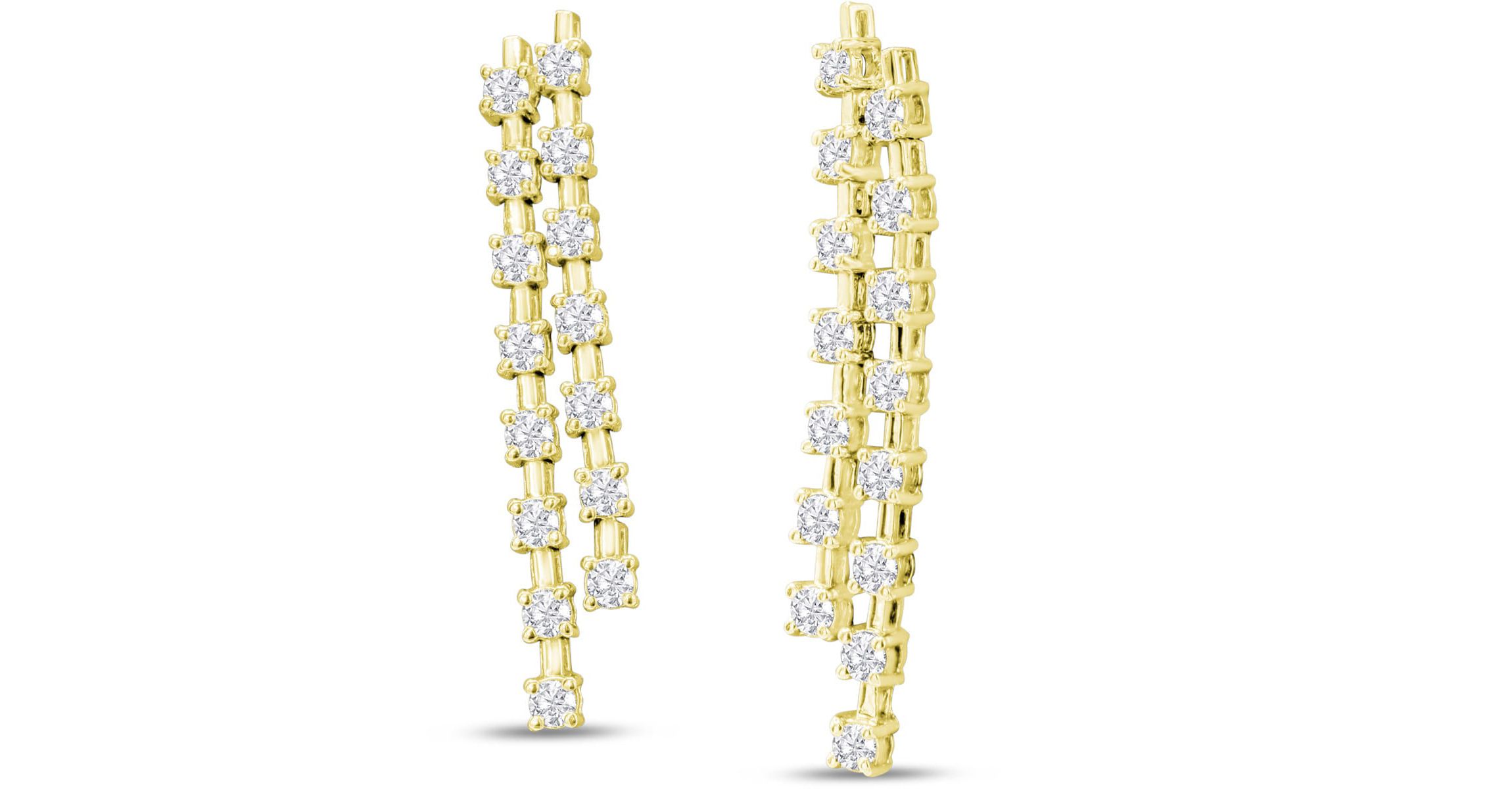 Lab Created 1 3/4 ct. t.w. Lab Grown Diamond Drop Earrings In 14 Karat Gold