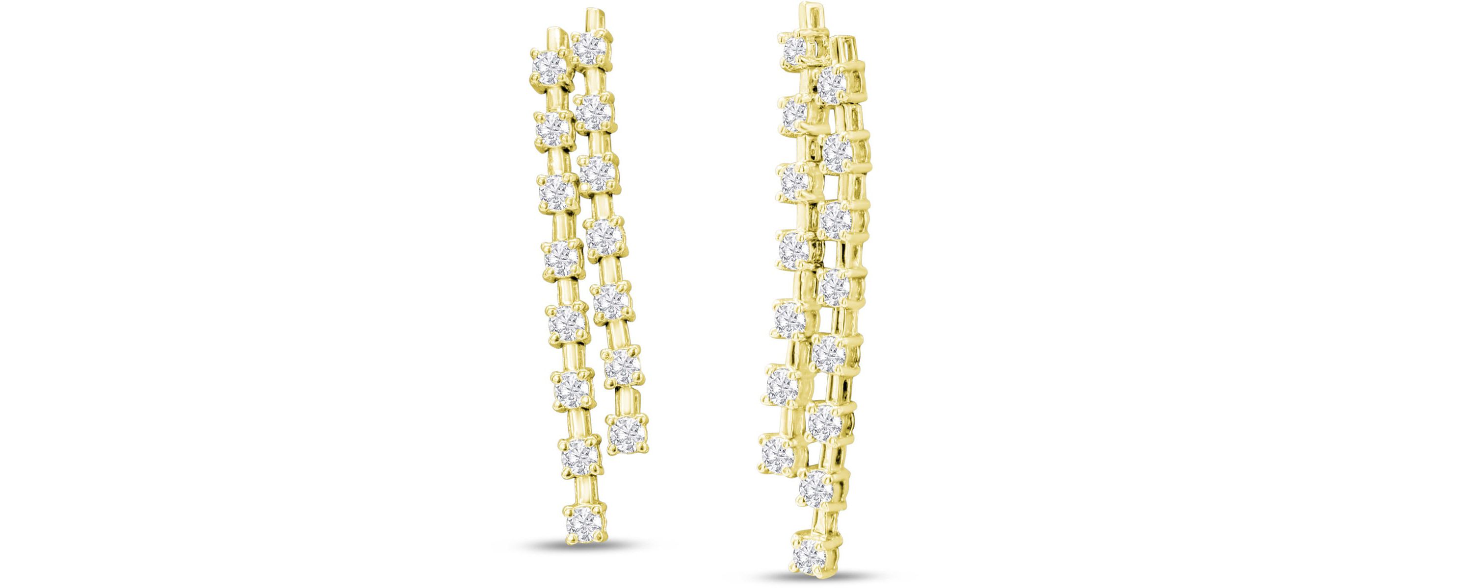 Lab Created 1 3/4 ct. t.w. Lab Grown Diamond Drop Earrings In 14 Karat Gold