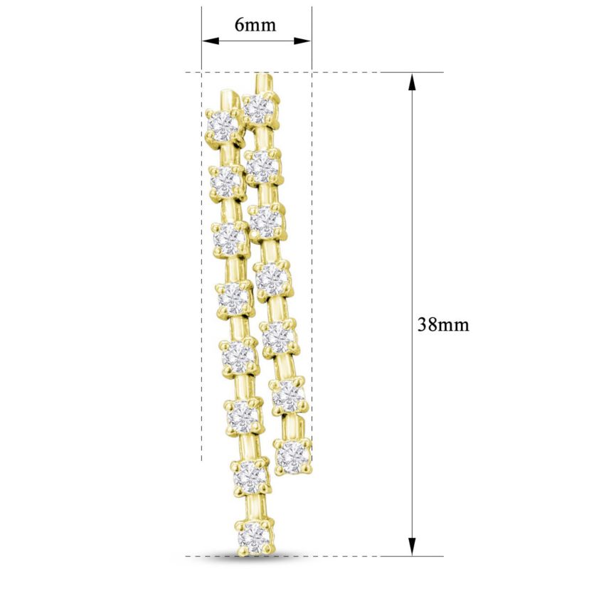 Lab Created 1 3/4 ct. t.w. Lab Grown Diamond Drop Earrings In 14 Karat Gold