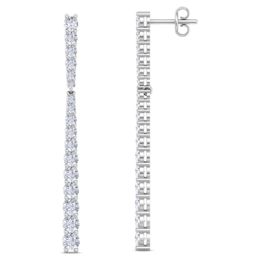 Lab Created 2 ct. t.w. Lab Grown Diamond Bar Earrings In 14 Karat Gold
