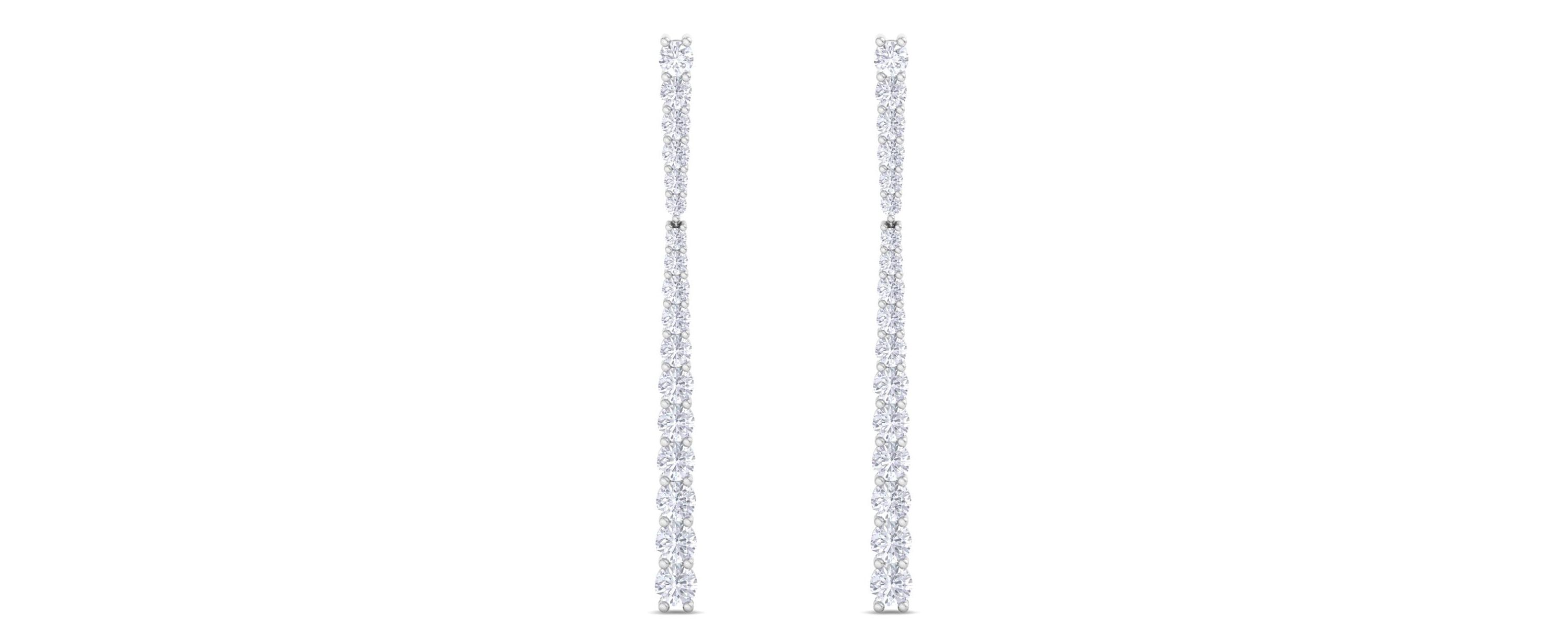 Lab Created 2 ct. t.w. Lab Grown Diamond Bar Earrings In 14 Karat Gold