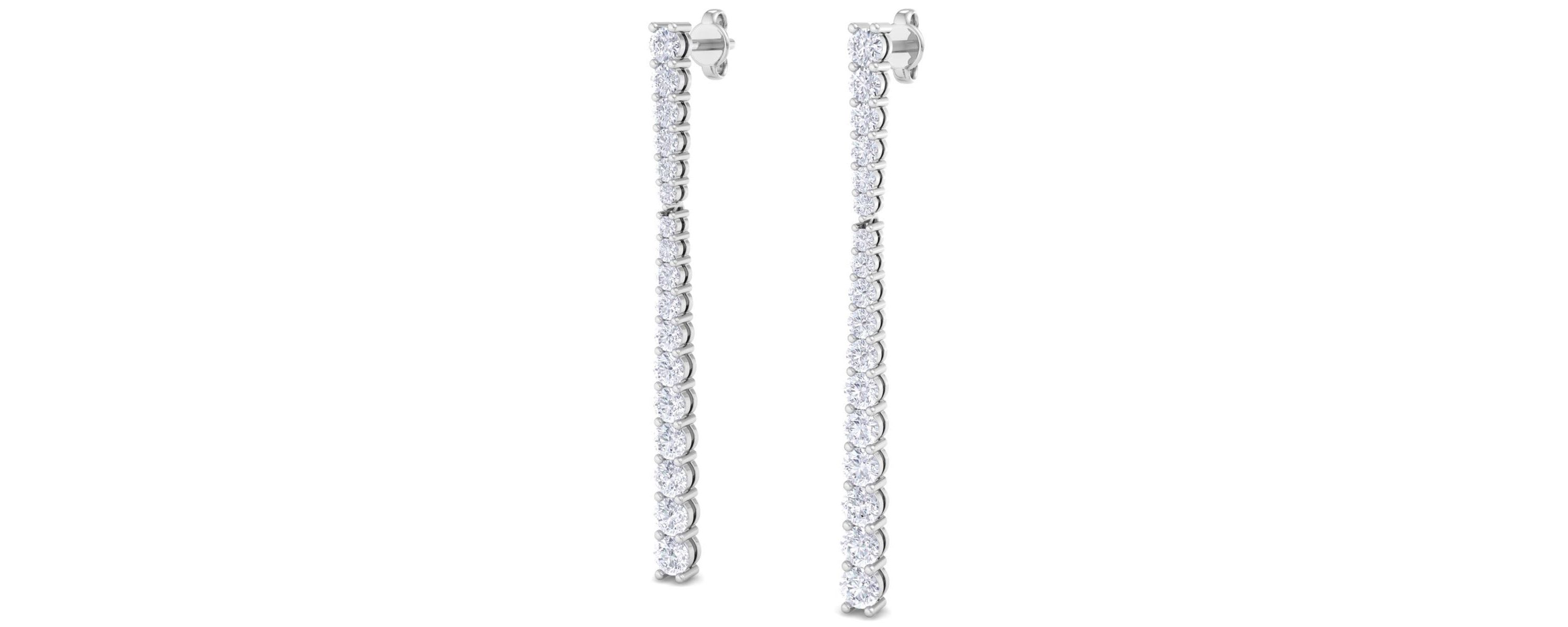 Lab Created 2 ct. t.w. Lab Grown Diamond Bar Earrings In 14 Karat Gold