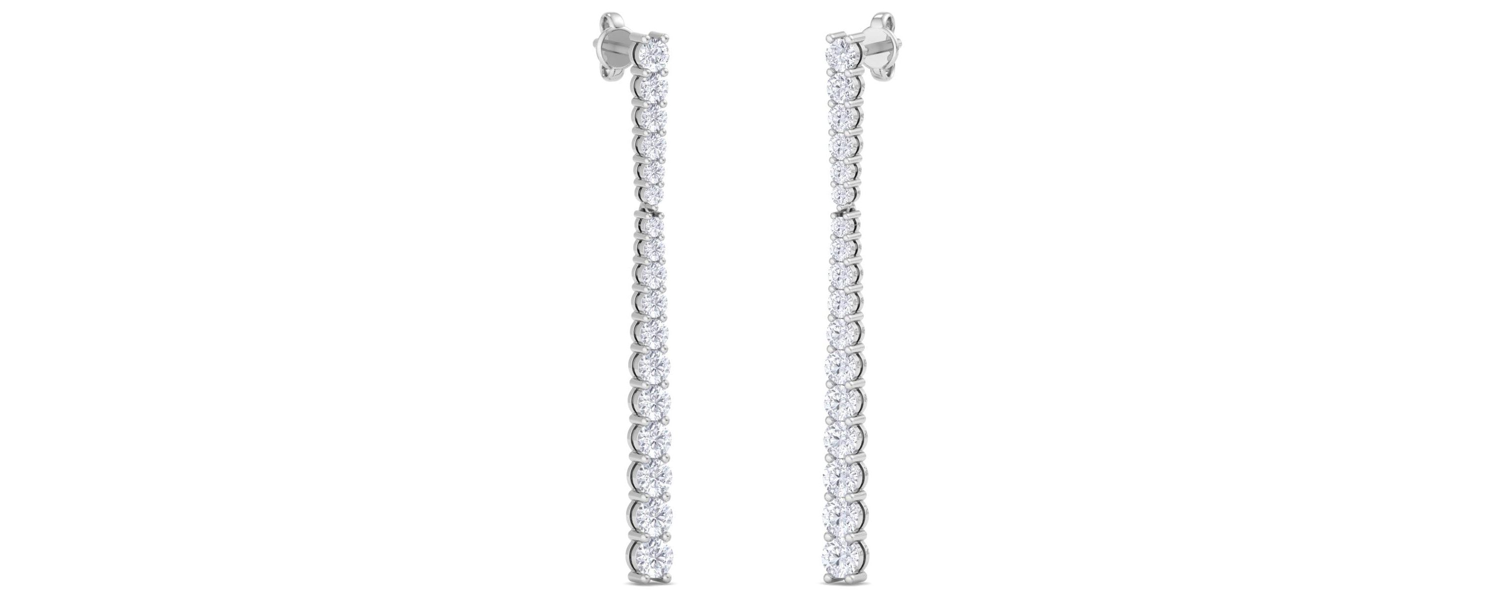 Lab Created 2 ct. t.w. Lab Grown Diamond Bar Earrings In 14 Karat Gold