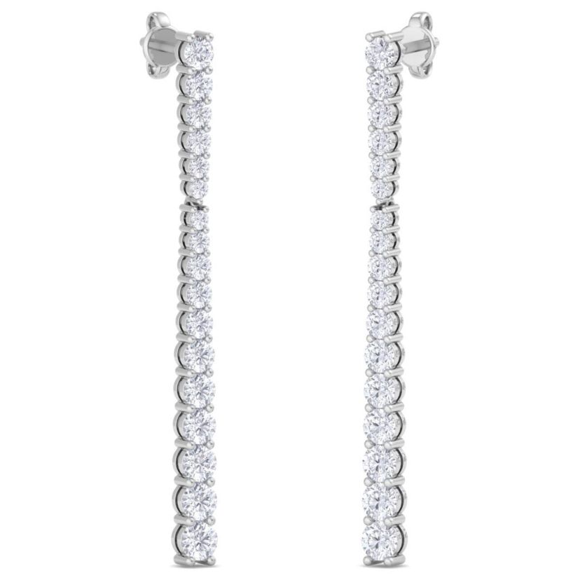 Lab Created 2 ct. t.w. Lab Grown Diamond Bar Earrings In 14 Karat Gold