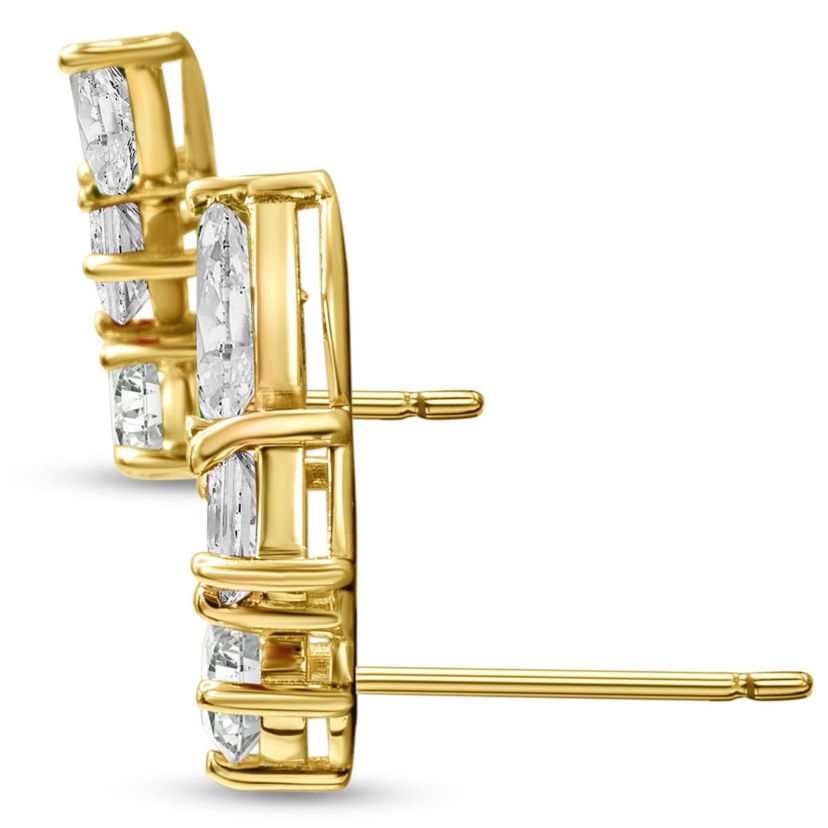 Lab Created 1 1/3 ct. t.w. Lab Grown Diamond Cluster Ear Climbers In 14 Karat Gold
