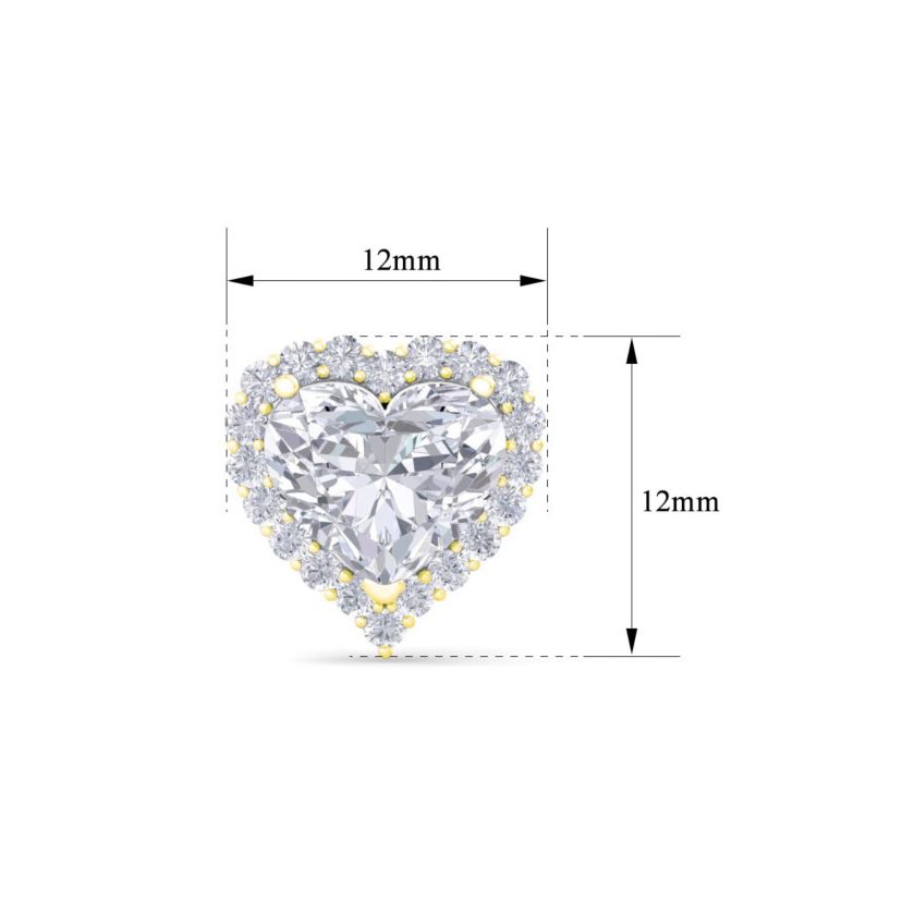Lab Created 4 1/2 ct. t.w. Heart Shape Halo Lab Grown Diamond Stud Earrings In 14 Karat Gold