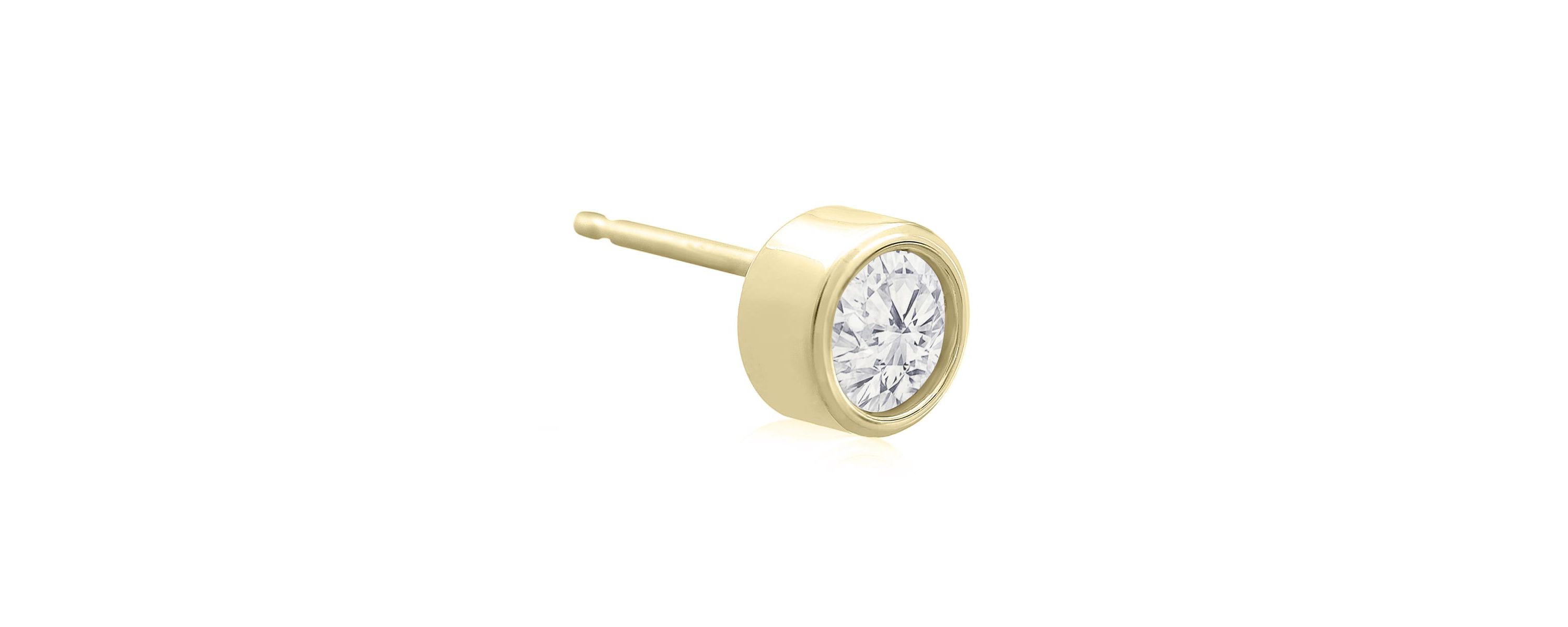 Lab Created 1/2 ct. t.w. Bezel Set Lab Grown Diamond Stud Earrings In 14 Karat Gold