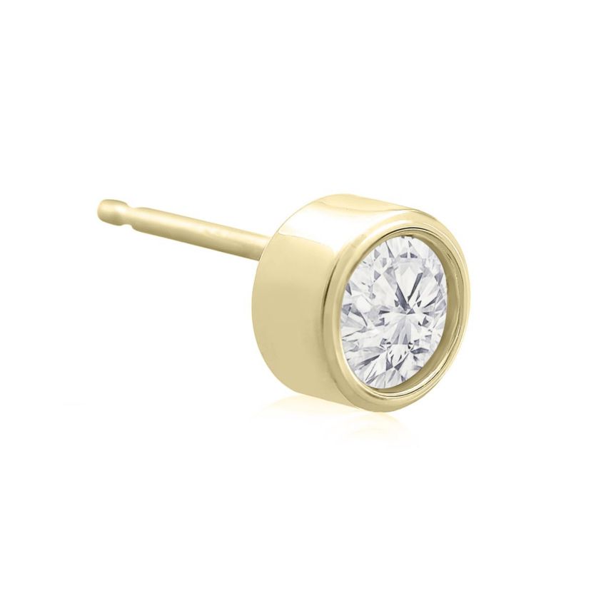 Lab Created 1/2 ct. t.w. Bezel Set Lab Grown Diamond Stud Earrings In 14 Karat Gold