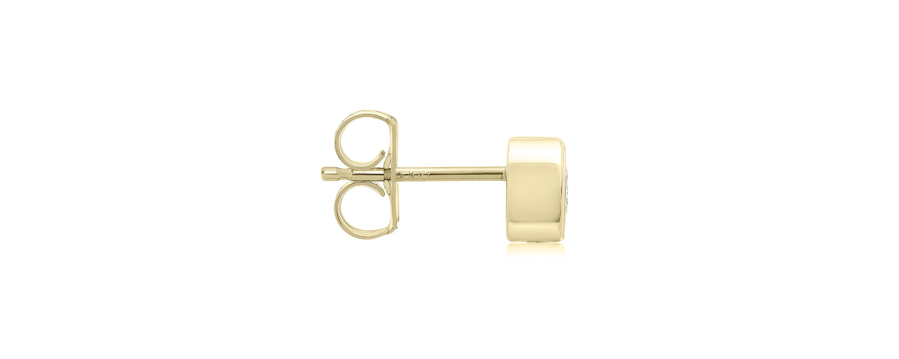 Lab Created 1/2 ct. t.w. Bezel Set Lab Grown Diamond Stud Earrings In 14 Karat Gold