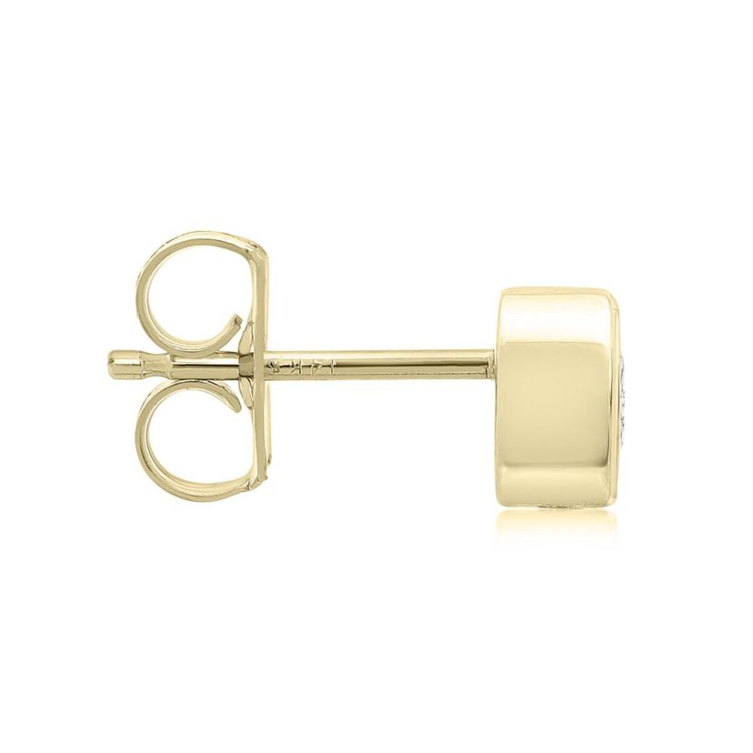 Lab Created 1/2 ct. t.w. Bezel Set Lab Grown Diamond Stud Earrings In 14 Karat Gold