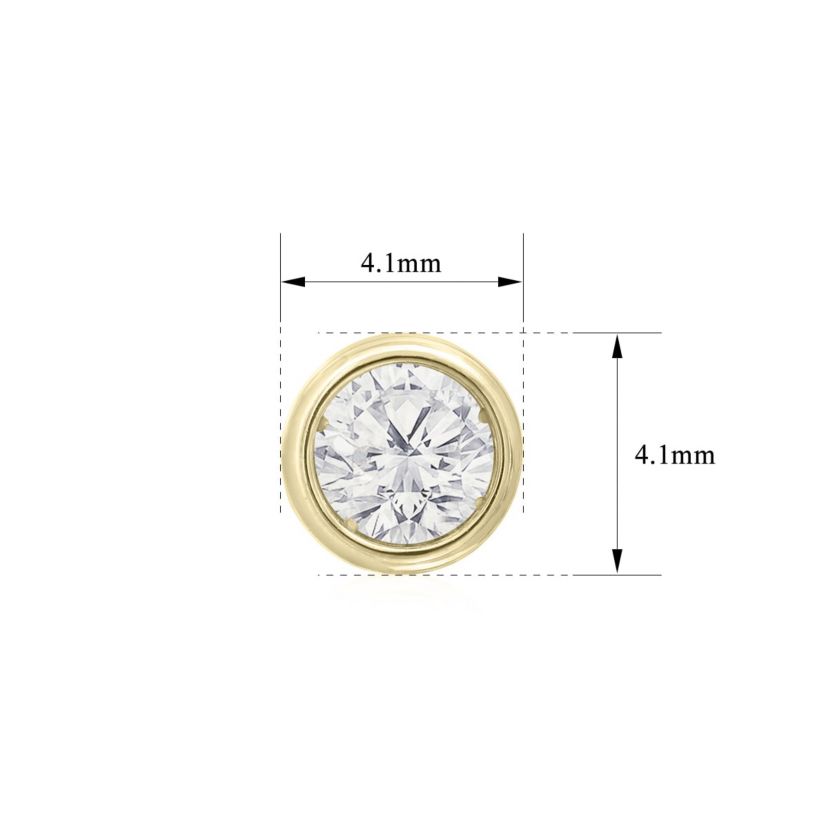 Lab Created 1/2 ct. t.w. Bezel Set Lab Grown Diamond Stud Earrings In 14 Karat Gold