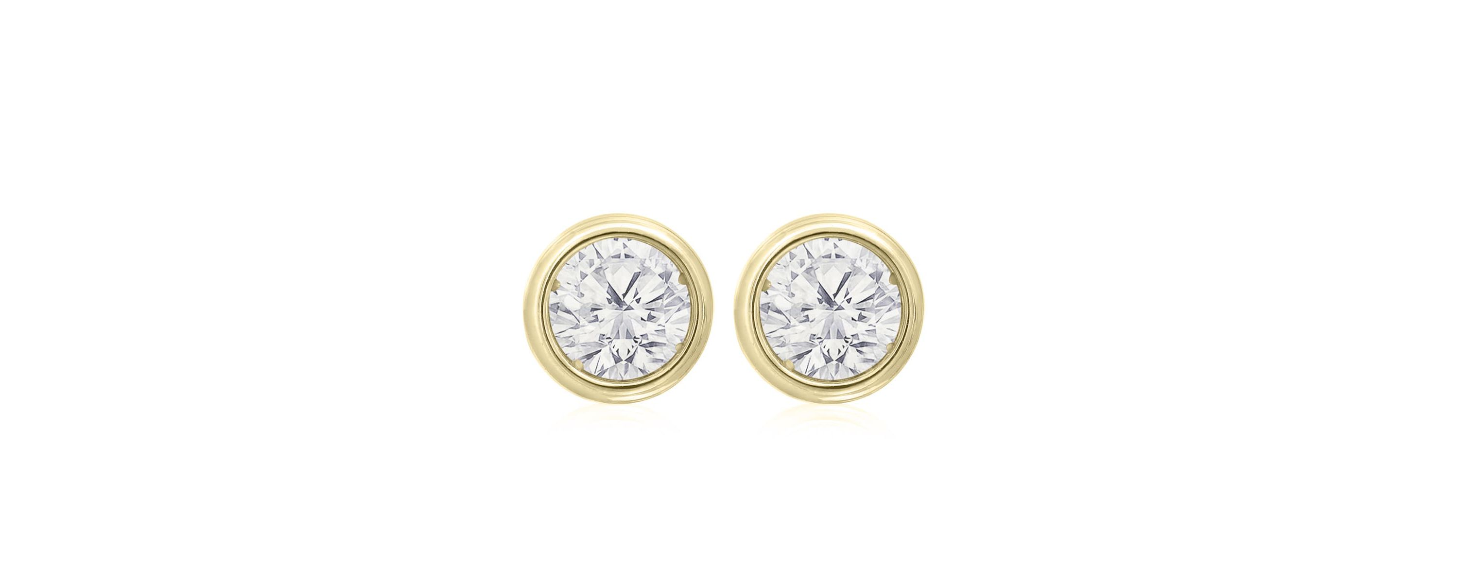Lab Created 3/4 ct. t.w. Bezel Set Lab Grown Diamond Stud Earrings In 14 Karat Gold