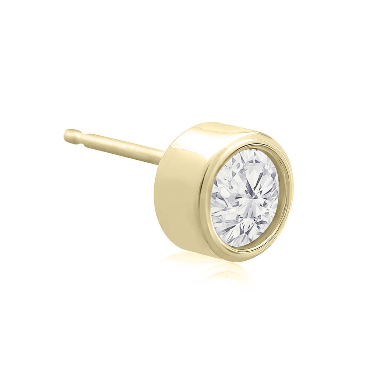 Lab Created 3/4 ct. t.w. Bezel Set Lab Grown Diamond Stud Earrings In 14 Karat Gold