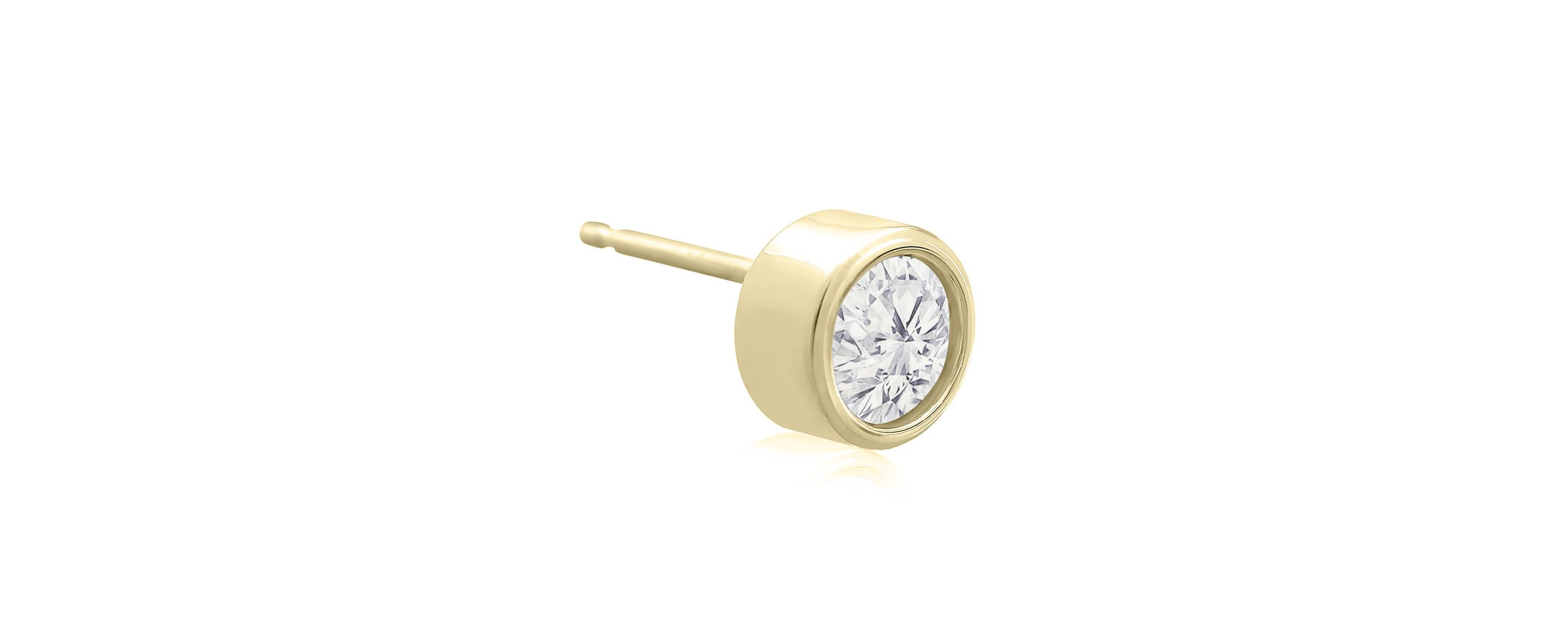 Lab Created 3/4 ct. t.w. Bezel Set Lab Grown Diamond Stud Earrings In 14 Karat Gold