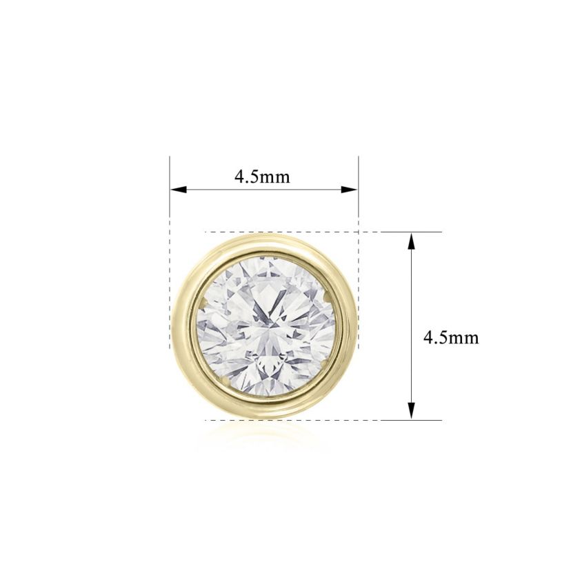 Lab Created 3/4 ct. t.w. Bezel Set Lab Grown Diamond Stud Earrings In 14 Karat Gold