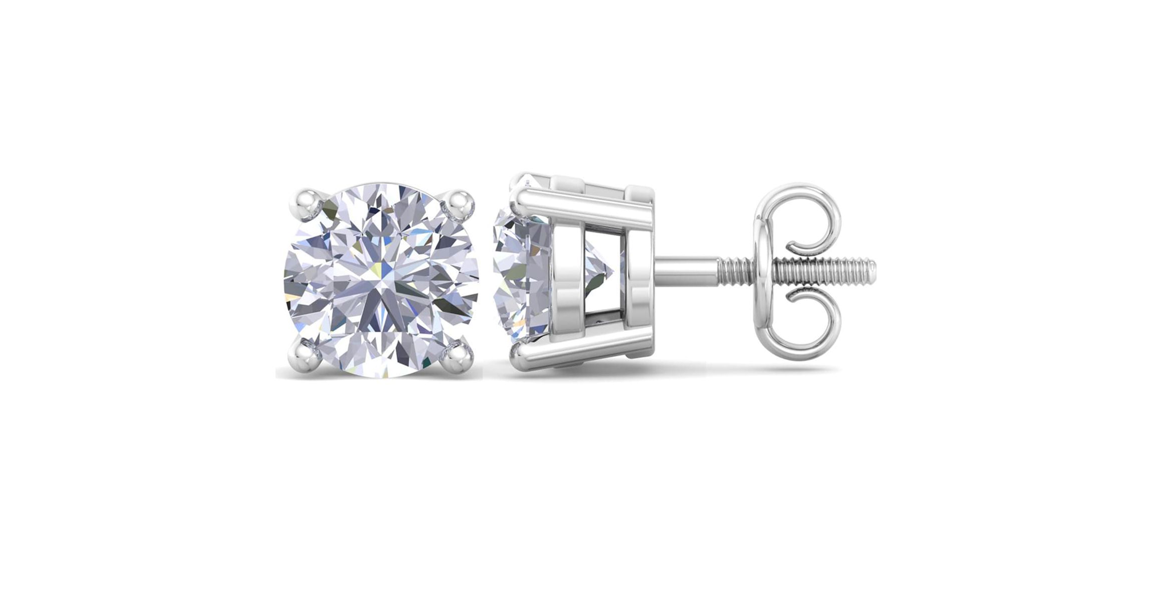 Lab Created 10 ct. t.w. Lab Grown Diamond Earrings In 14 Karat White Gold, Basket Setting