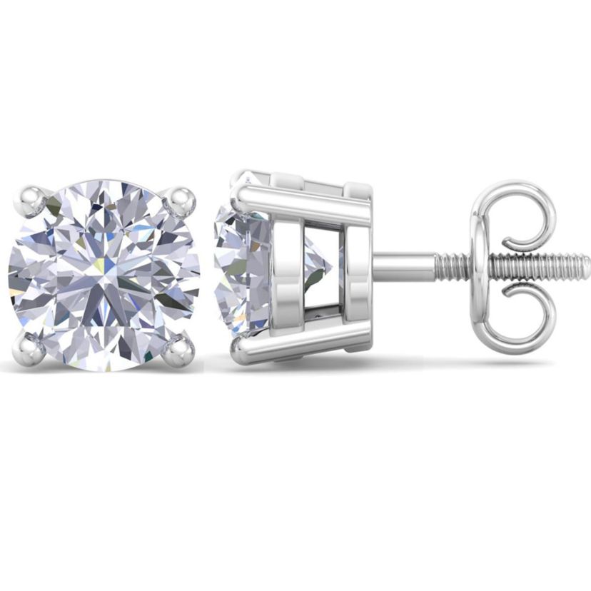 Lab Created 10 ct. t.w. Lab Grown Diamond Earrings In 14 Karat White Gold, Basket Setting