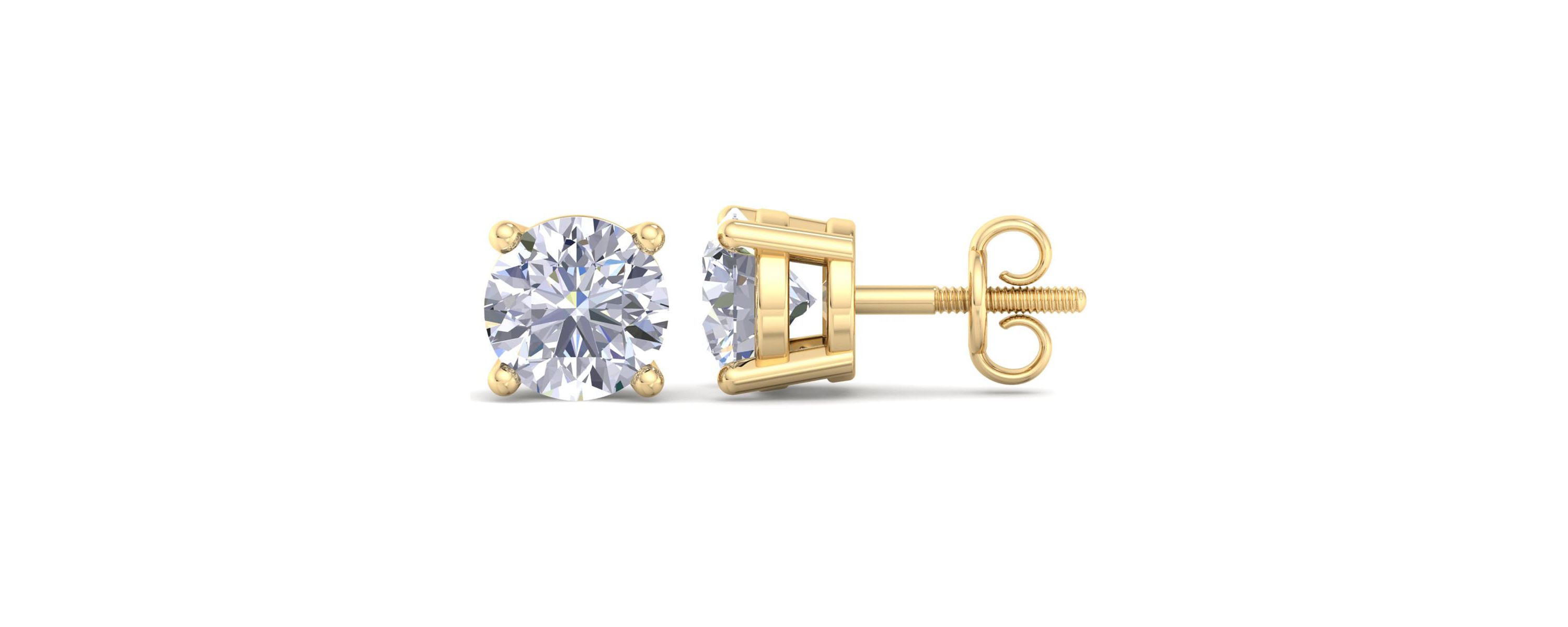 Lab Created 5 ct. t.w. Lab Grown Diamond Earrings In 14 Karat Yellow Gold, Basket Setting
