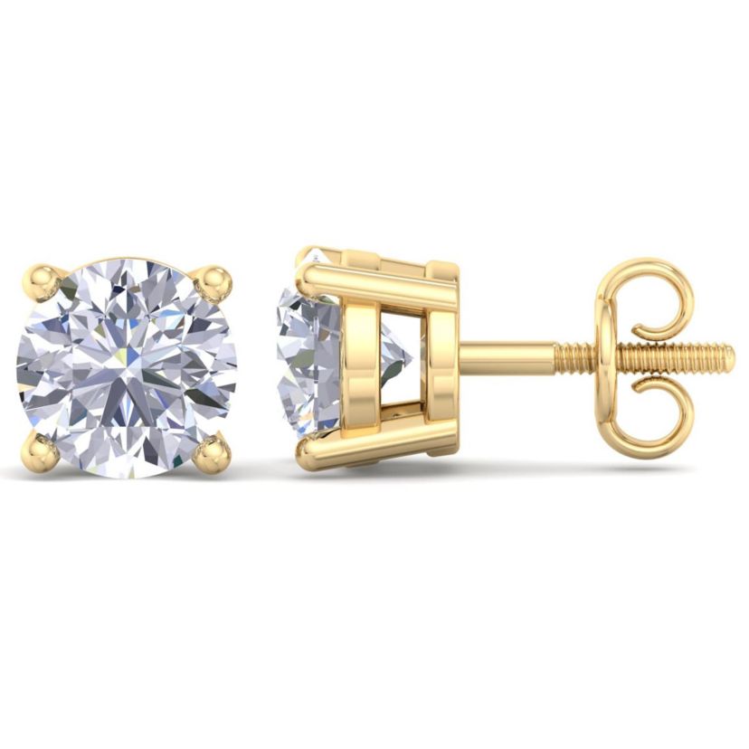Lab Created 5 ct. t.w. Lab Grown Diamond Earrings In 14 Karat Yellow Gold, Basket Setting
