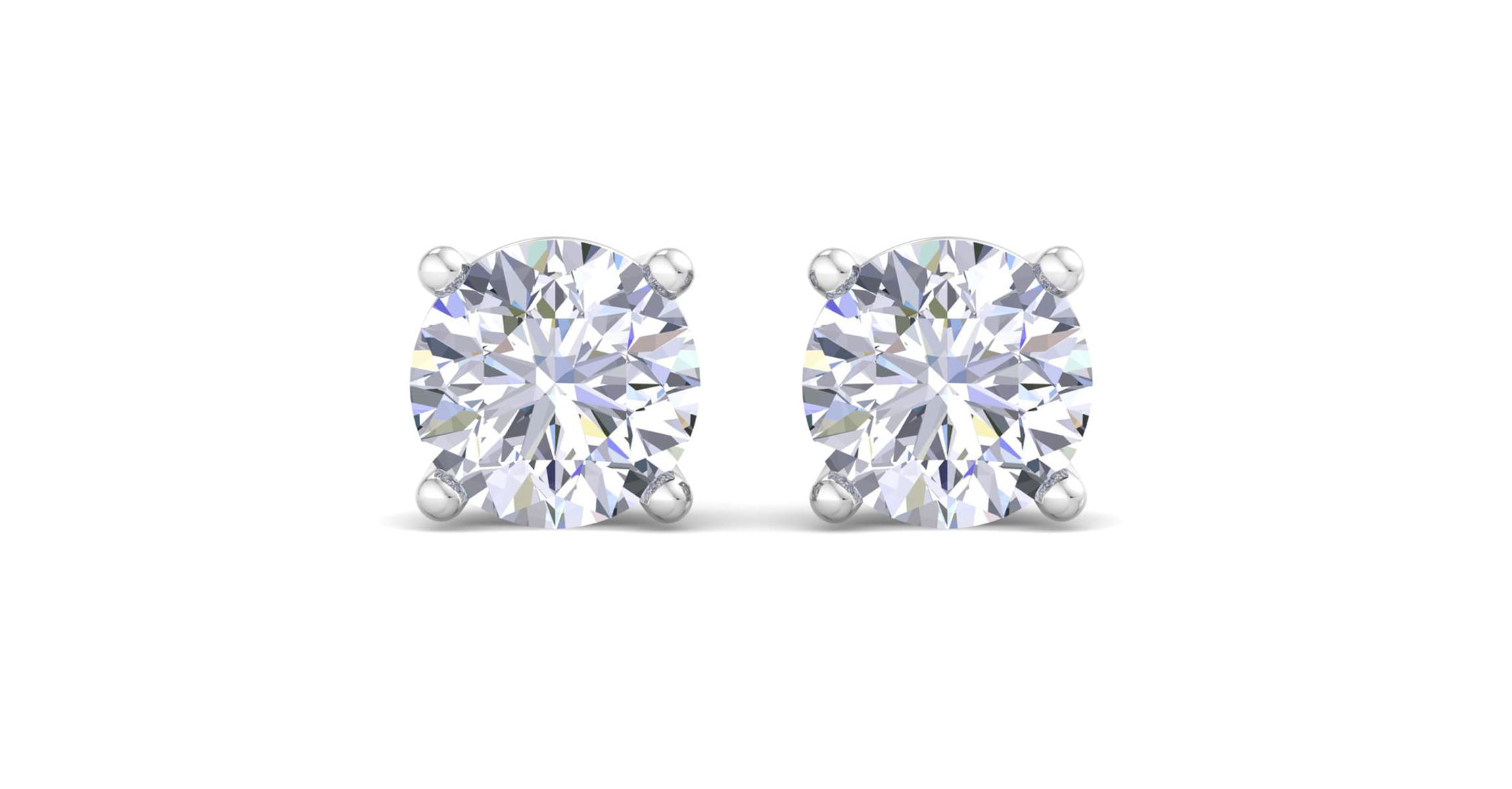 Lab Created 10 ct. t.w. Lab Grown Diamond Earrings In 14 Karat White Gold, Basket Setting