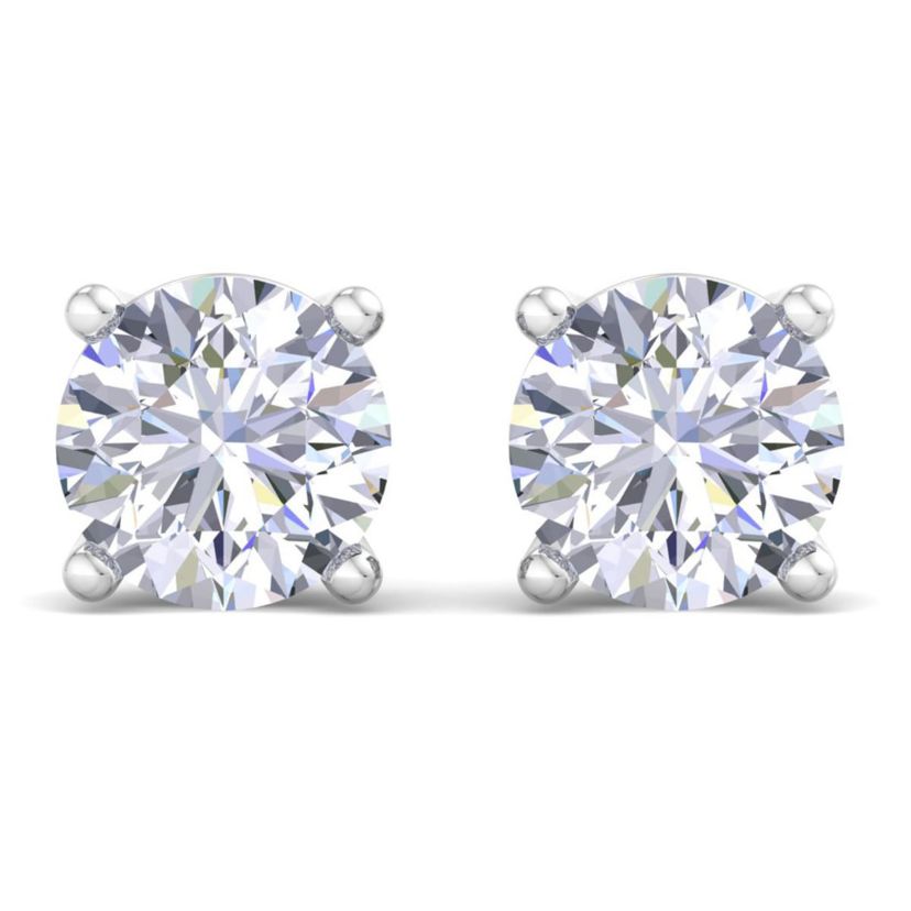 Lab Created 10 ct. t.w. Lab Grown Diamond Earrings In 14 Karat White Gold, Basket Setting