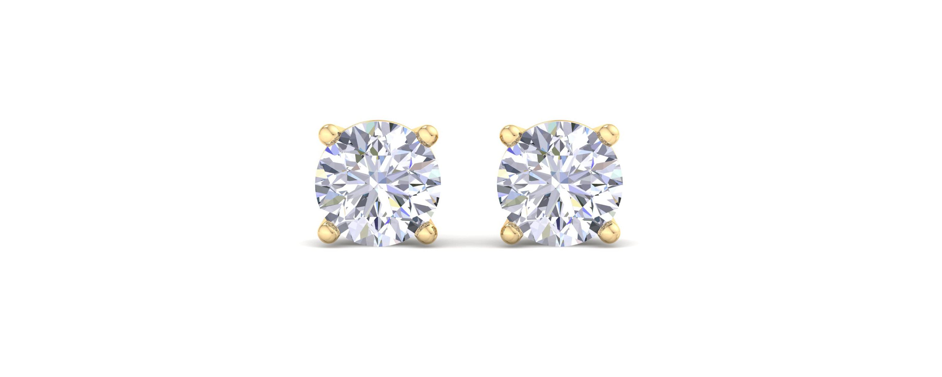 Lab Created 5 ct. t.w. Lab Grown Diamond Earrings In 14 Karat Yellow Gold, Basket Setting
