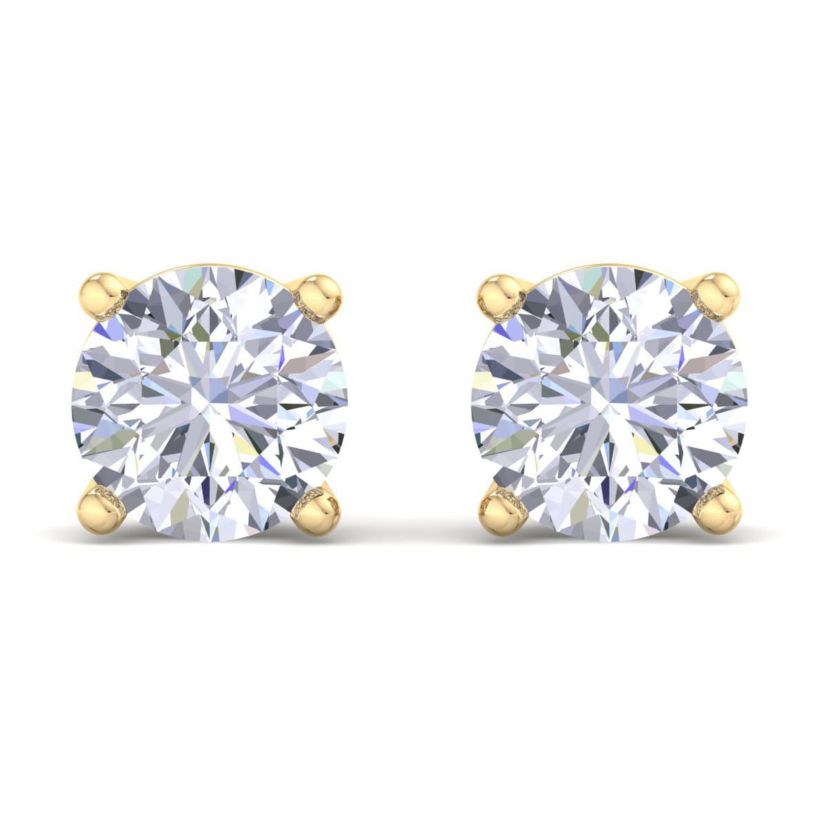 Lab Created 5 ct. t.w. Lab Grown Diamond Earrings In 14 Karat Yellow Gold, Basket Setting