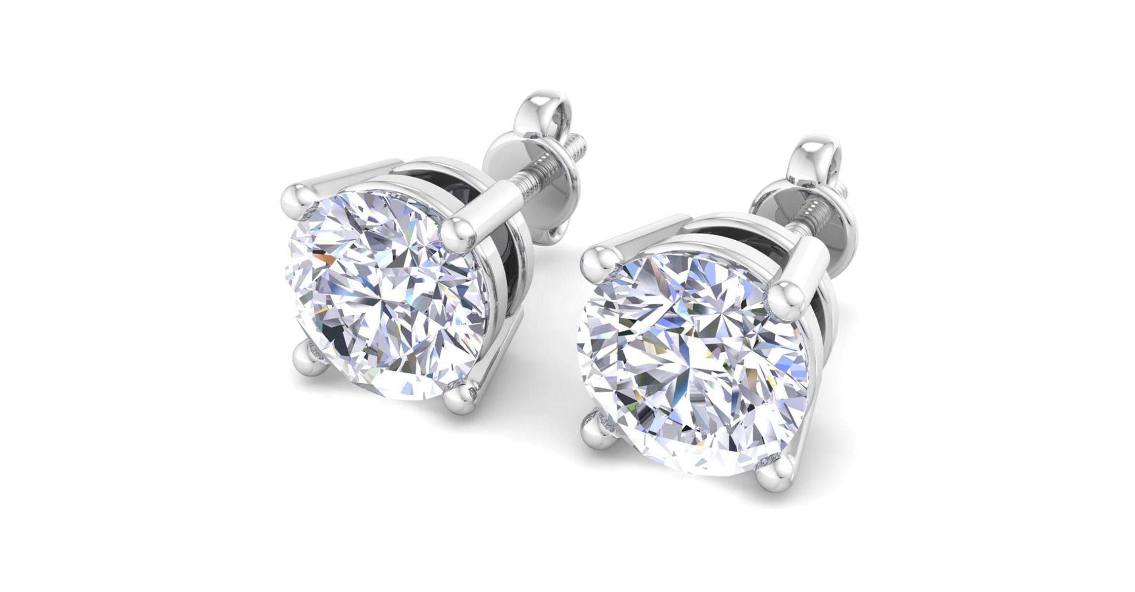 Lab Created 10 ct. t.w. Lab Grown Diamond Earrings In 14 Karat White Gold, Basket Setting