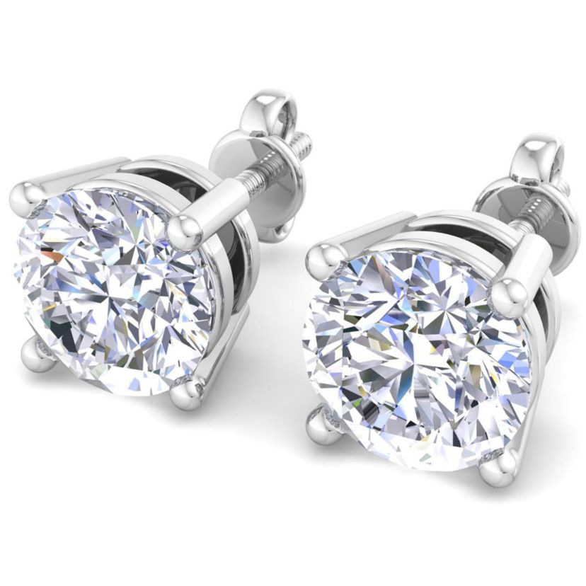 Lab Created 10 ct. t.w. Lab Grown Diamond Earrings In 14 Karat White Gold, Basket Setting