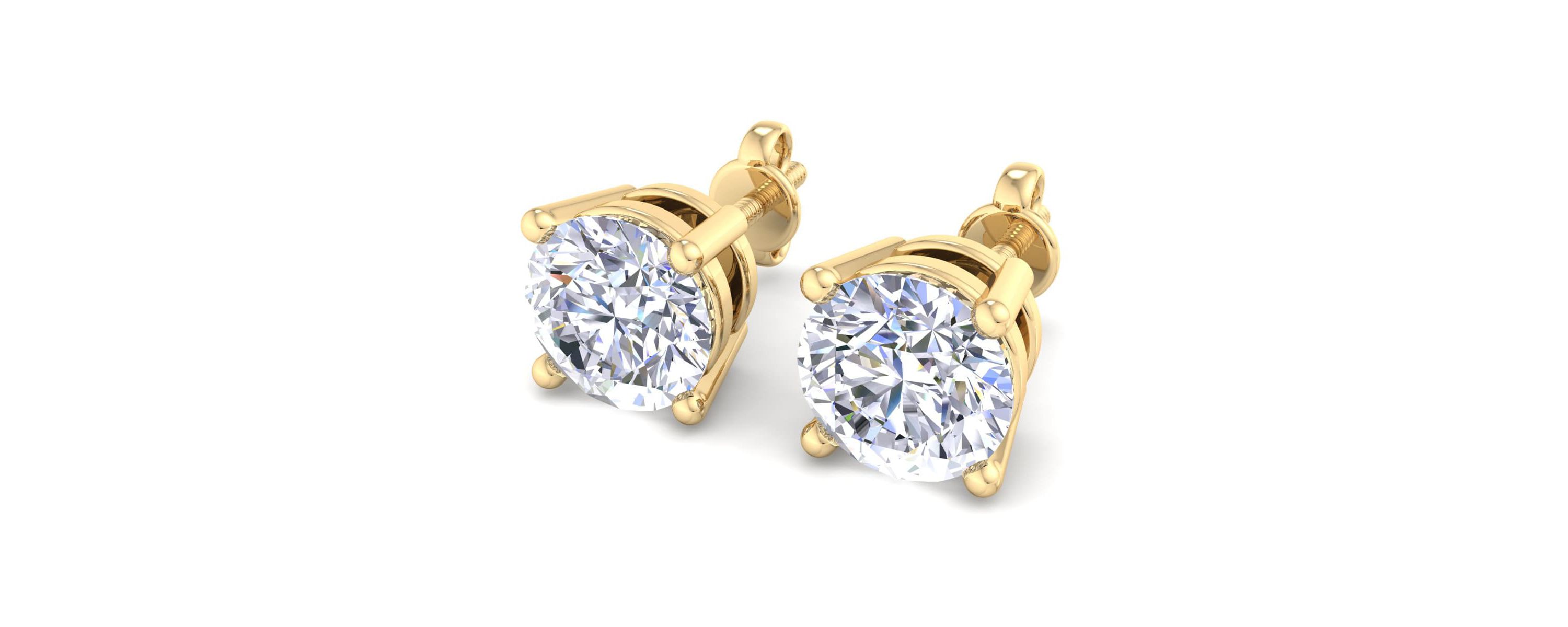 Lab Created 5 ct. t.w. Lab Grown Diamond Earrings In 14 Karat Yellow Gold, Basket Setting