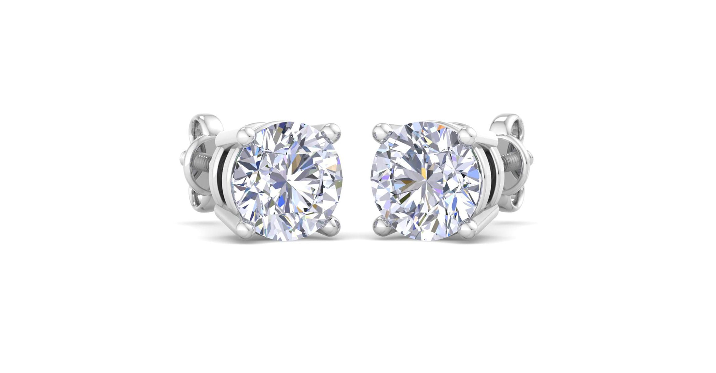 Lab Created 10 ct. t.w. Lab Grown Diamond Earrings In 14 Karat White Gold, Basket Setting