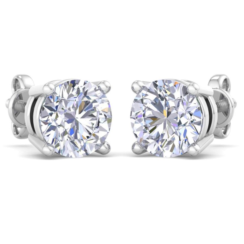 Lab Created 10 ct. t.w. Lab Grown Diamond Earrings In 14 Karat White Gold, Basket Setting