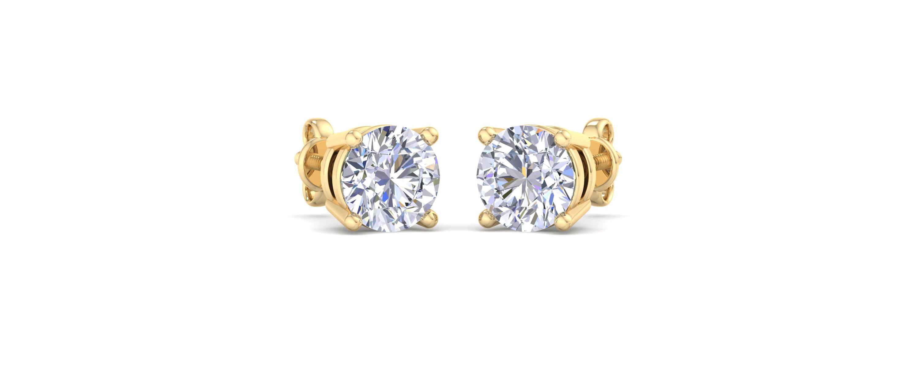 Lab Created 5 ct. t.w. Lab Grown Diamond Earrings In 14 Karat Yellow Gold, Basket Setting