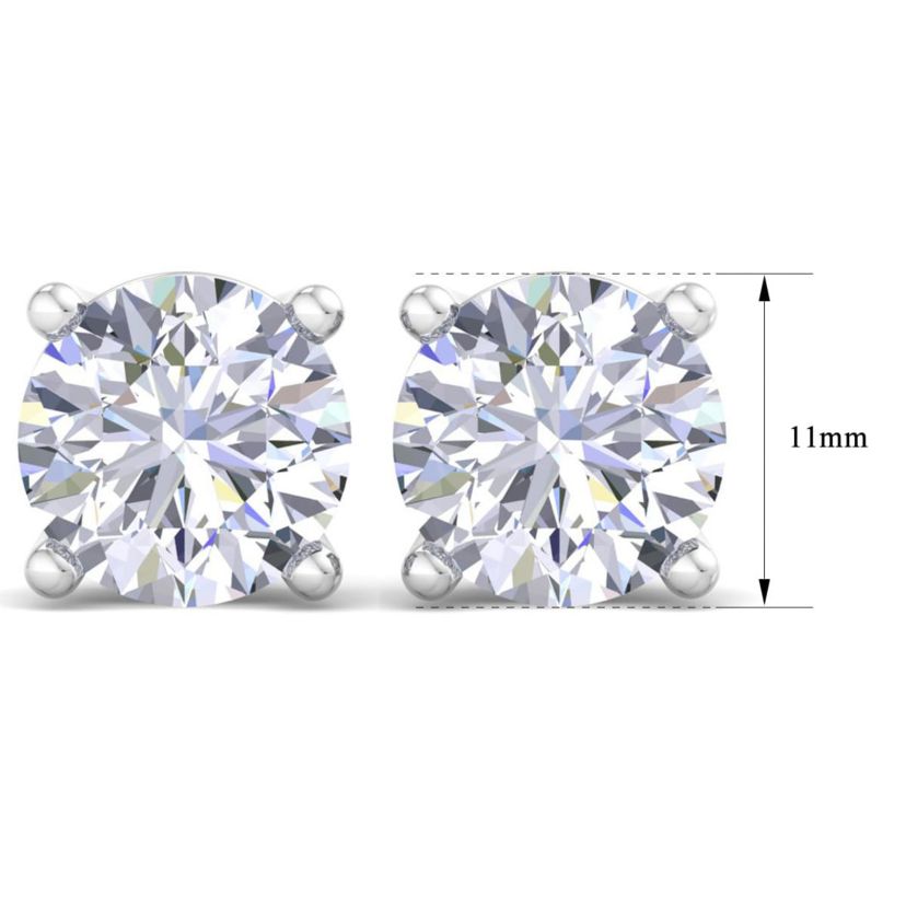Lab Created 10 ct. t.w. Lab Grown Diamond Earrings In 14 Karat White Gold, Basket Setting