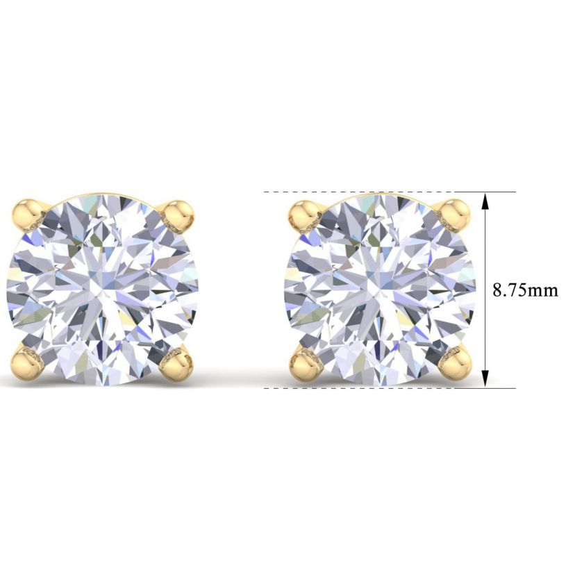 Lab Created 5 ct. t.w. Lab Grown Diamond Earrings In 14 Karat Yellow Gold, Basket Setting