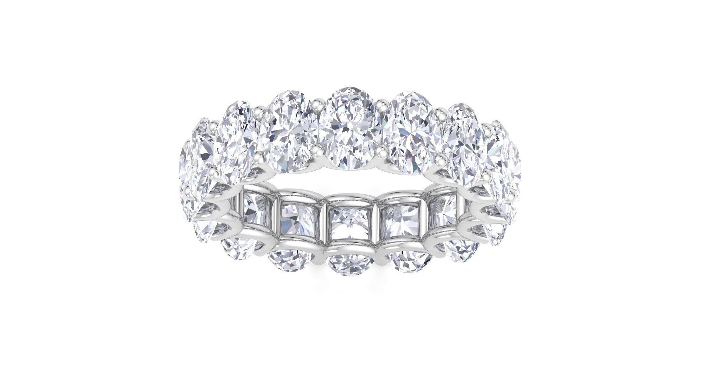 Lab Created 9 ct. t.w. Oval Shape Lab Grown Diamond Eternity Ring In 14 Karat Gold