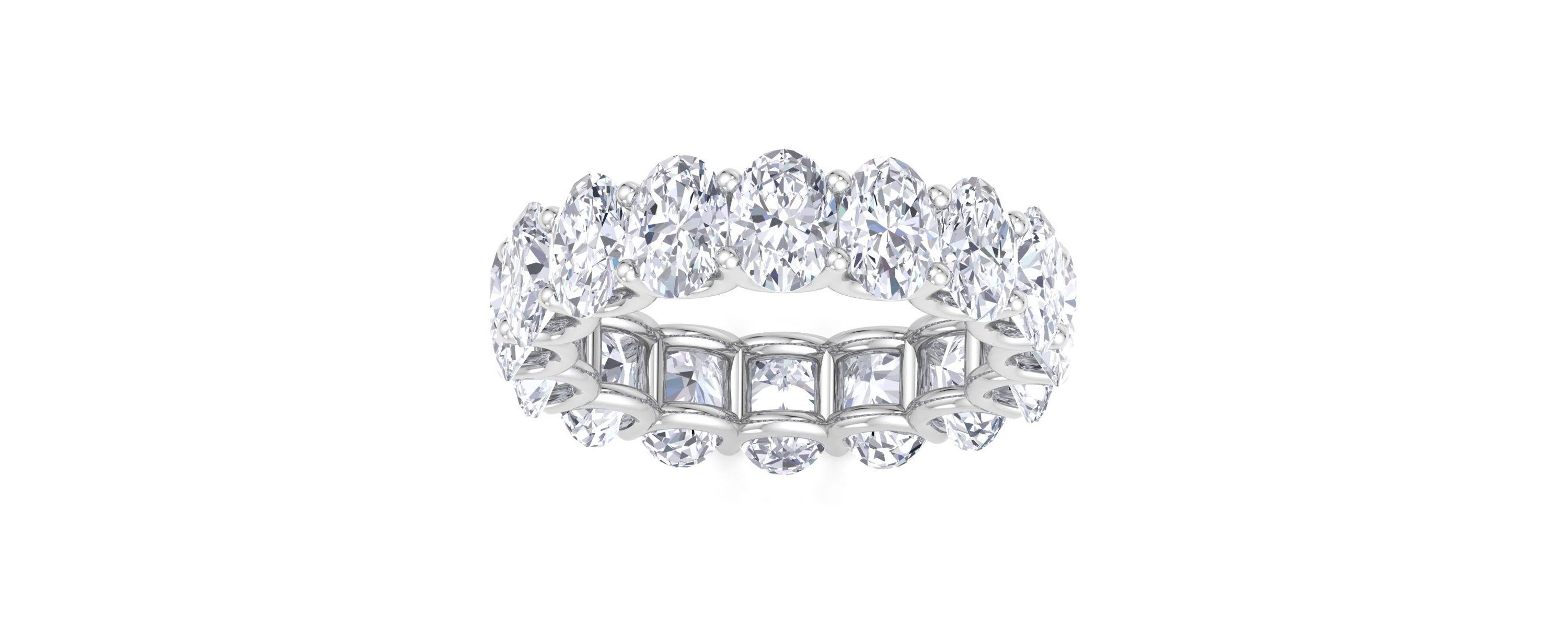 Lab Created 9 ct. t.w. Oval Shape Lab Grown Diamond Eternity Ring In 14 Karat Gold
