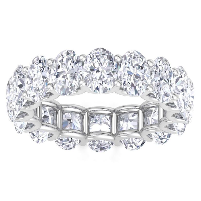Lab Created 9 ct. t.w. Oval Shape Lab Grown Diamond Eternity Ring In 14 Karat Gold
