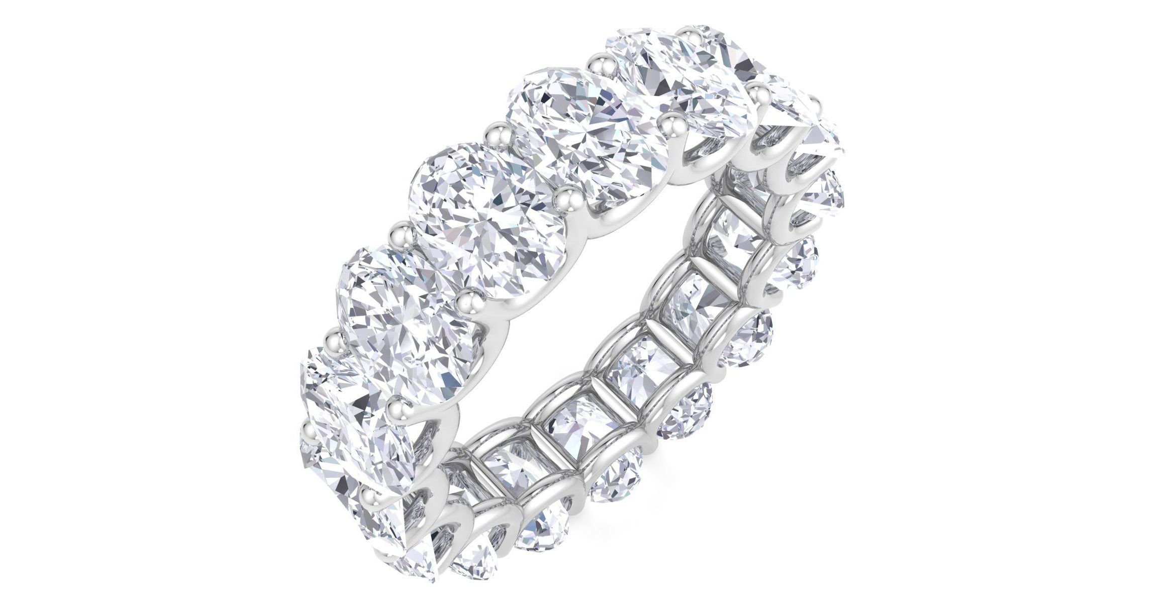 Lab Created 9 ct. t.w. Oval Shape Lab Grown Diamond Eternity Ring In 14 Karat Gold